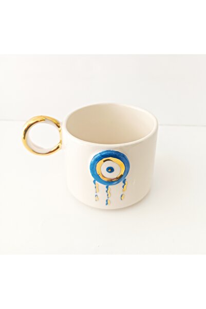 ADAMODART Nazar Boncuğu 24K Gold Detailed Ceramic Mug