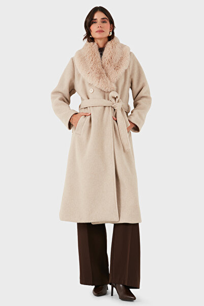 Via Dante Relaxed Fit Soft Fur Shawl Collar Coat Coat 6909660