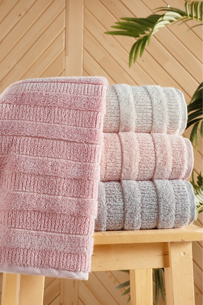 Fiesta Tekstil منشفة طبيعية 50×90 سم، عبوة من 4 قطع