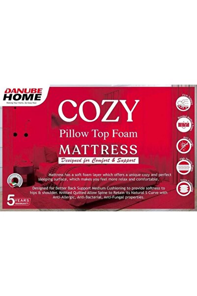 Danube Home Cozy Double Medical King Mattress 180x210cm - 23cm Thick, Anti-Allergic Firm Support, 5-Yr Warranty