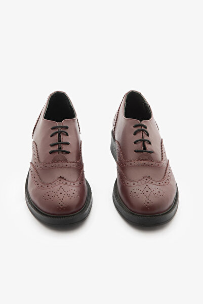 SAYL Бургундски дамски обувки от естествена кожа с връзки