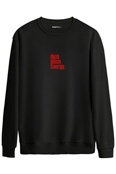 BetterThanCo Energy Printed Crew Neck Oversized Sweatshirt