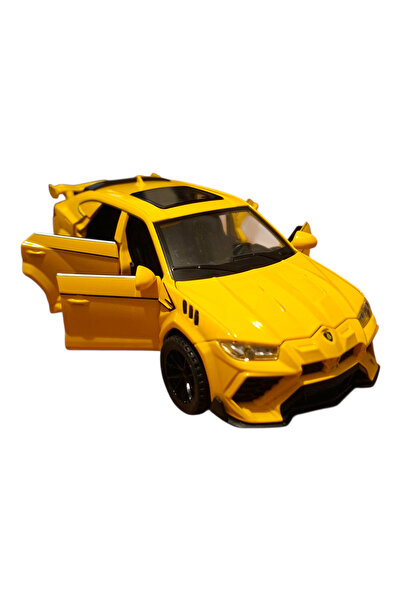 Vision XXI Lamborghini Urus Car, Metal Model, 1:32, Diecast, Spring Mechanism, 16cm, Yellow