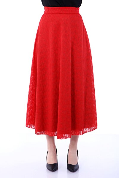 Asees Zigzag Knitted A-Line Skirt