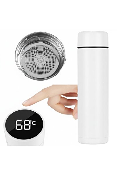 zola Smart thermos with temperature indicator, stainless steel, 500 ml, white