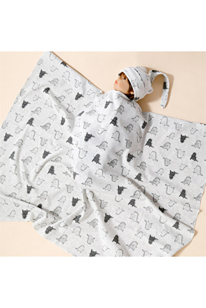 Ominii Newborn baby cotton swaddle blanket two-piece set