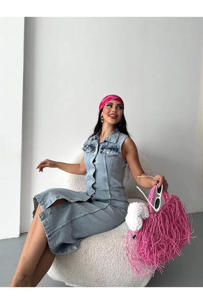 ZENGEZUR MALL MTXDPN Μπλε μπουφάν με μηδενικό μανίκι Snow Wash D2520 (161218) (Μέγεθος: 40)