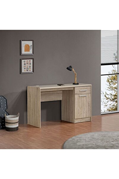 Danube Home Supreme 1-Door & 1-Drawer Study Desk in French Sonoma Oak - Durab...