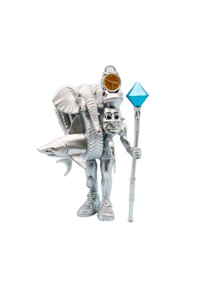 OEM Silver Plastic Figurine with Accessories – Collectible Model 18 CM