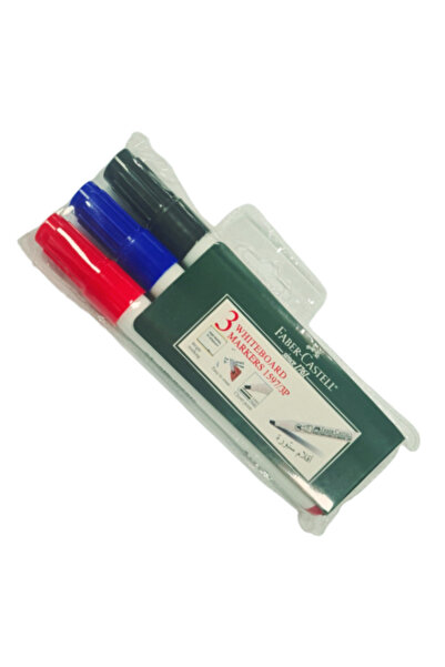 Faber Castell أقلام سبورة بيضاء ذات رؤوس مشطوفة - عبوة من 3 أقلام