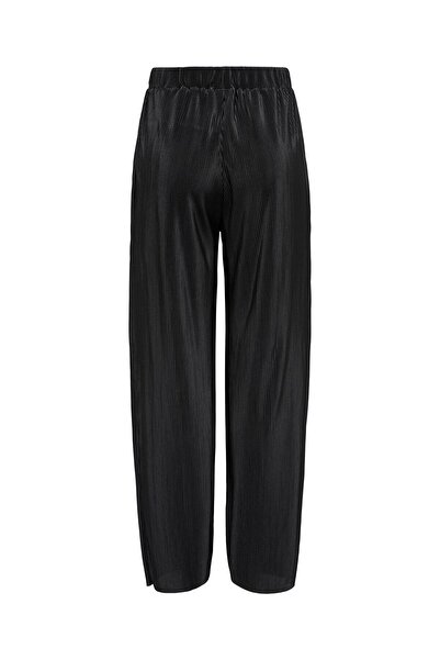 ONLY Onlclaudia Plisse Wide Pant Ptm Women's Black Trousers - 15346906