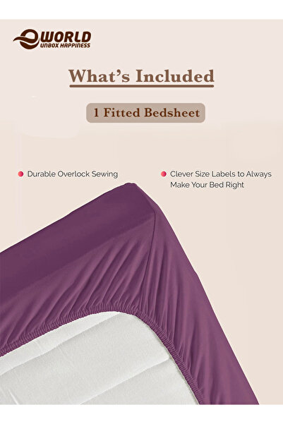 Eworld King Size Microfiber Fitted Bedsheet with Deep Pocket, Breathable & Washable