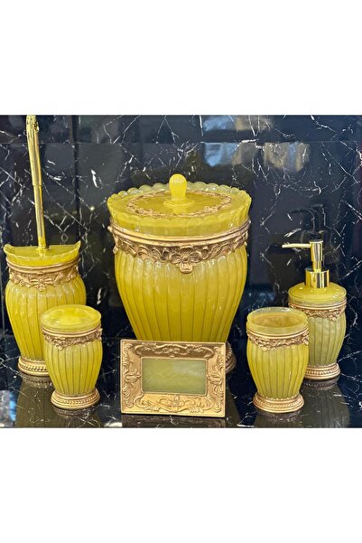 pırıltı home طقم حمام من البوليستر مكون من 6 قطع