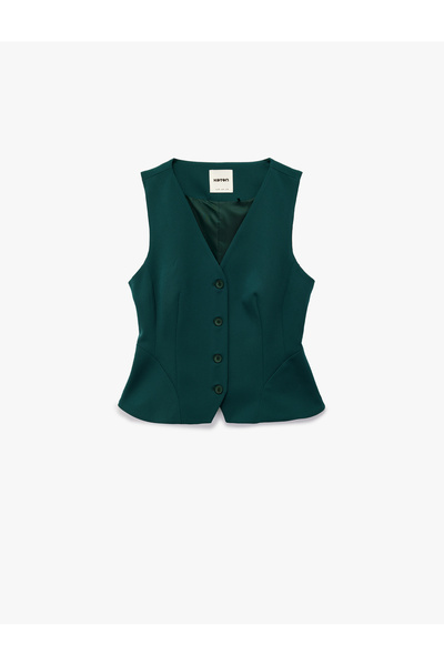 Koton εφαρμοστό Μπλέιζερ με κουμπιά με λαιμόκοψη σε σχήμα V