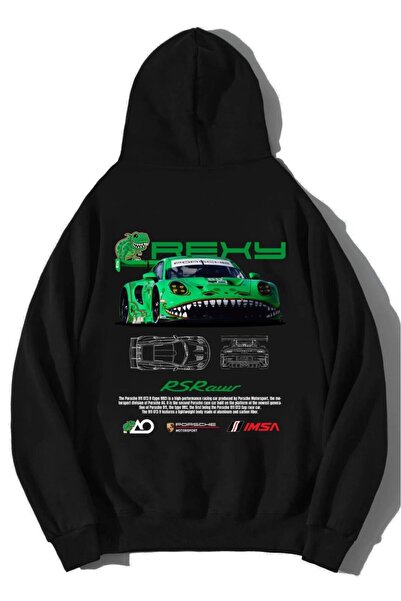 BRZ COLLECTION Hanorac unisex oversized Rexy Porsche verde negru