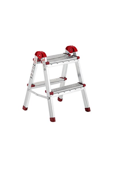 AYYILDIZ Çift Çıkışlı Katlanabilir Ev Tipi Merdiven 2+2 Basamak