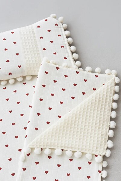 voyyo kids baby 3-Piece Bottom Opening Mat Set with Blanket and Pillow, Muslin Patterned Bottom Opening