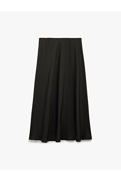 Koton Regular Fit Midi Length Satin Flared Skirt