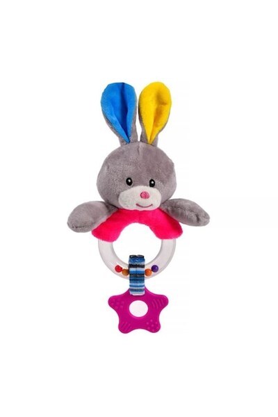 OEM Plush Rattle Ring with Bunny and Teether 25cm