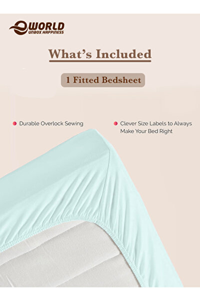 Eworld Queen Size Microfiber Fitted Bedsheet with Deep Pocket, Soft & Washable