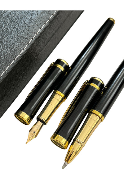 NEVCE STORE مجموعة أقلام فاخرة في علبة هدايا أنيقة - قلم حبر وقلم دوار بهيكل ...