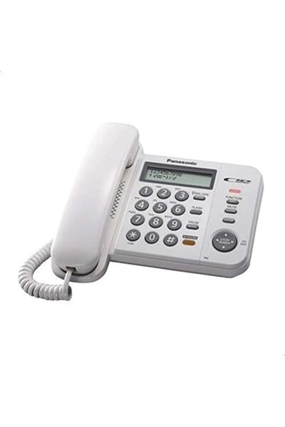 PANASONIC Corded phone with speakerphone and caller ID (KX-TS589SUW) - White