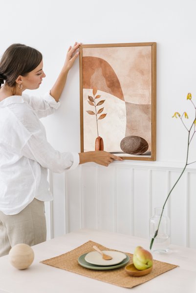 AR AJANS KANVAS TABLO Olive Leaf Framed Set of 3 Mdf Paintings