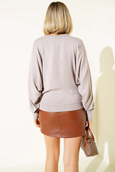 ZENGEZUR MALL Sptrns Batwing Sleeve Casual Blouse Mink T4273 (171630) (Size: S)