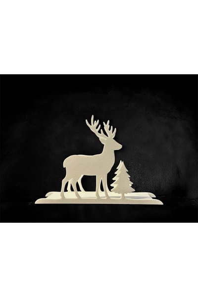 lysiaaccessory Christmas Themed Decorative Napkin Holder with Deer and Pine Tree – Desktop New Year Ornament Accessory