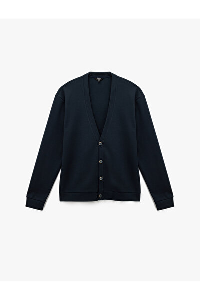 Koton Βαμβακερή ζακέτα με μακρύ μανίκι με λαιμόκοψη σε σχήμα V