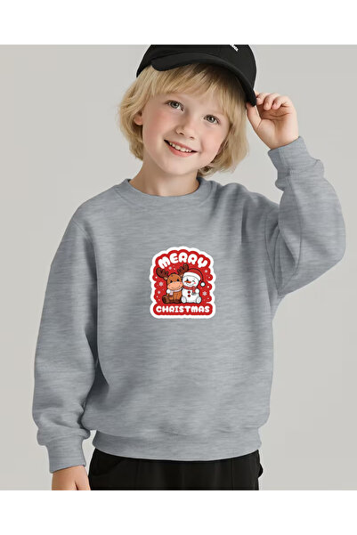 haha Tricou cu mânecă lungă imprimat cu tematică de Crăciun pentru copii