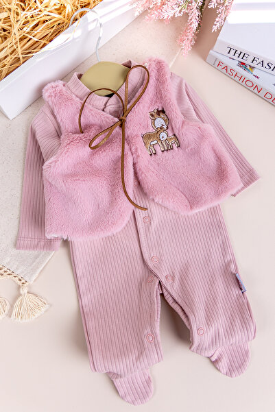 Babymod Plush Vest Set Cotton Double Baby Girl Romper Set