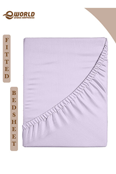 Eworld King Size Microfiber Fitted Bedsheet with Deep Pocket, Breathable & Washable