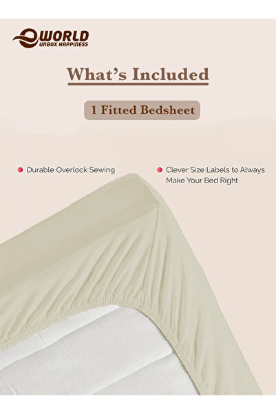 Eworld King Size Microfiber Fitted Bedsheet with Deep Pocket, Breathable & Washable