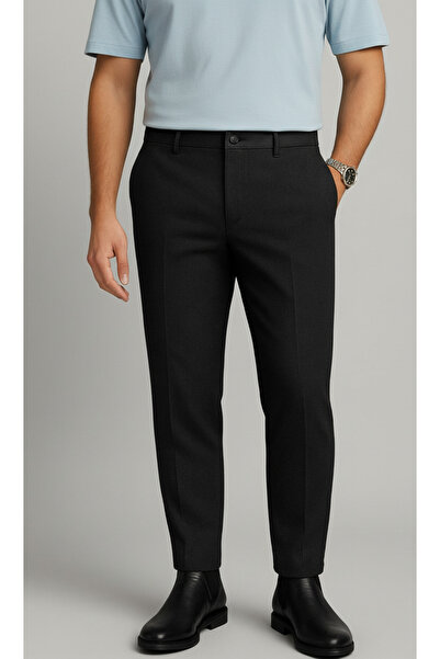 Bürke Men's Anthracite Color Slim Fit Quality Fabric Trousers