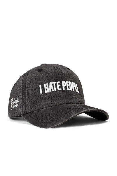 BlackBörk I Hate People Embroidered Vintage Baseball Black Cap