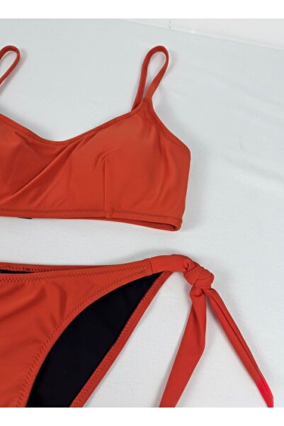 FUNELLA High Waist Lace-Up Strapless Strap Stylish Women's Bikini Set