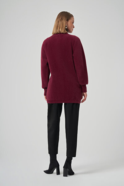 Nuss Pocket Detail Angora Cardigan 7008 Claret Red