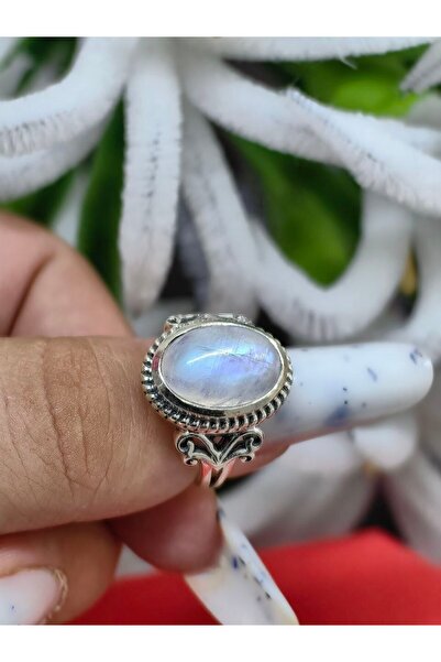 argint 925 NATURAL MOON OPAL STONE RING