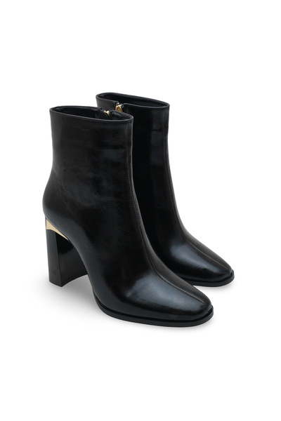 Women Lay-z Cizme de damă din piele lacuită cu toc gros de 9,5 cm cu vârf păt...