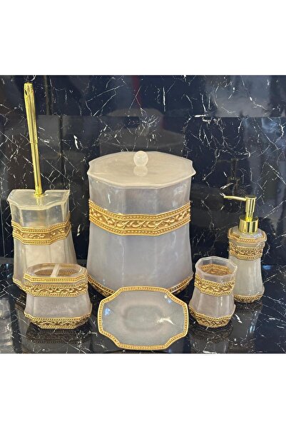 pırıltı home 6 Piece Polyester Bathroom Set
