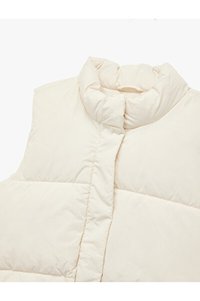 Koton Mock Neck Zippered Sleeveless Inflatable Vest