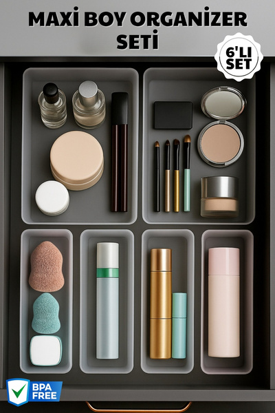 Nandy Home Maxi Boy 6’lı Çekmece İçi Organizer Seti – Çok Amaçlı Düzenleyici