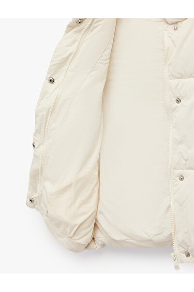 Koton Mock Neck Zippered Sleeveless Inflatable Vest