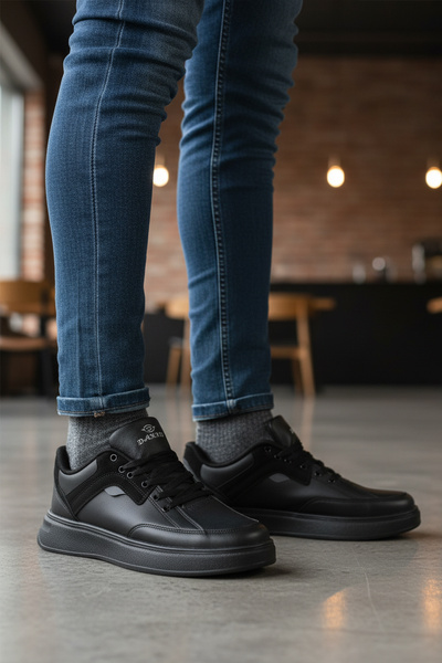 AYAKMOD Black Lace-Up Men's Casual Shoes 508 m