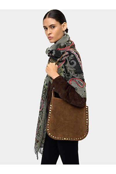 PARFOIS Zımba Detaylı Süet Deri Çapraz Askılı Çanta