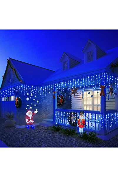 Lumi LUXURY Christmas icicles installation 480 LEDs, blue light, 11.2 x 0.5 m, indoor / outdoor