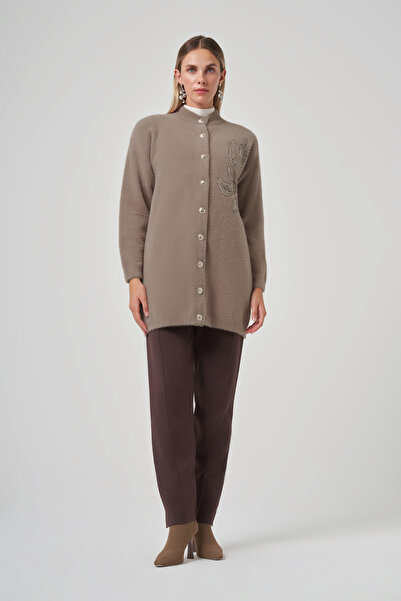 Nuss Embroidery Detail Cardigan 7007 Beige