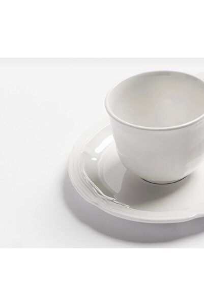 cc bin shihon Classic white melamine cup and saucer set (6 cups and 6 saucers)