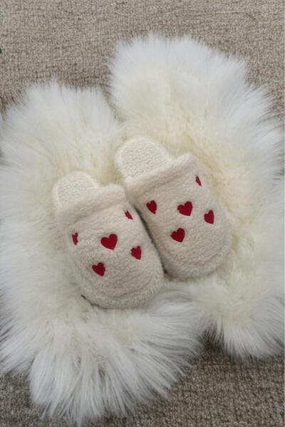 SWORD Χειμερινές γυναικείες παντόφλες σπιτιού |   Μικρό κέντημα με καρδιά |   Αντιολισθητική σόλα